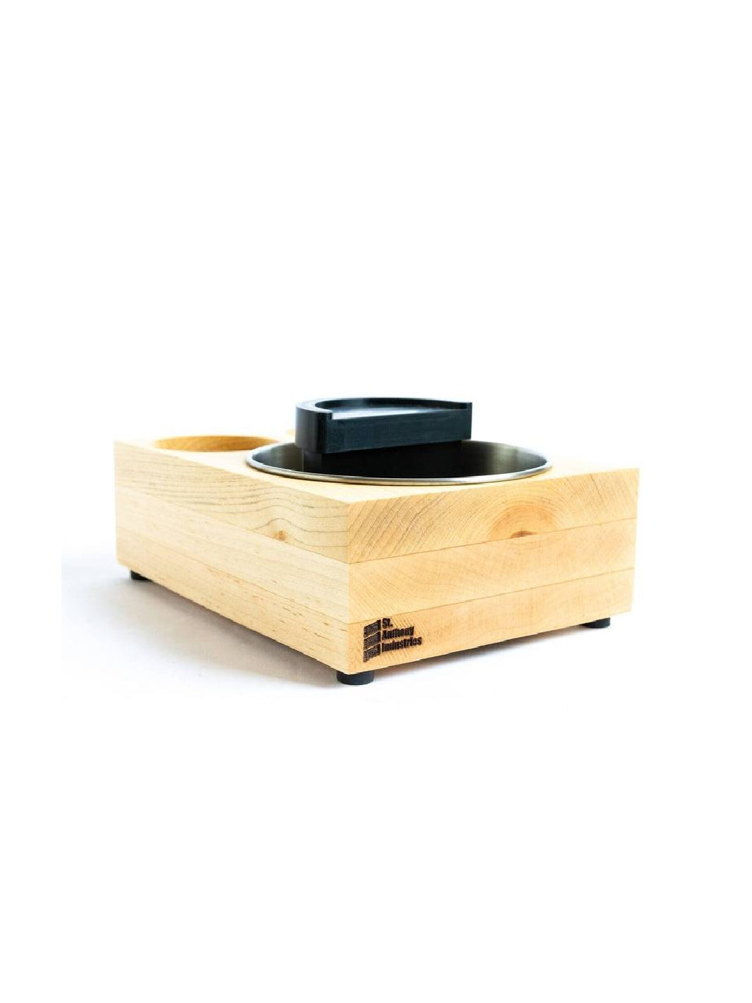 Walnut Coffee Knock Box With Espresso Tamping Station Espresso