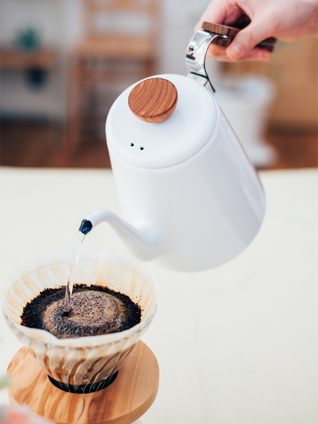 Bona Enamel Pour Over Coffee Kettle