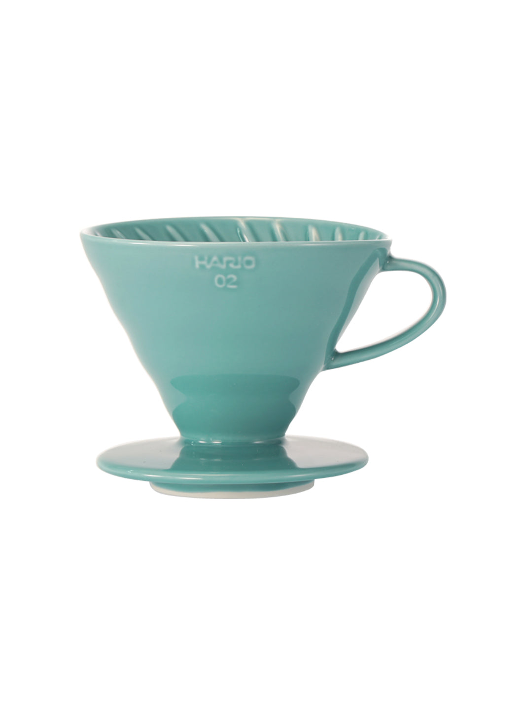Set of 4 Ceramic Measuring Cups, Mint Green with Blue Drips by